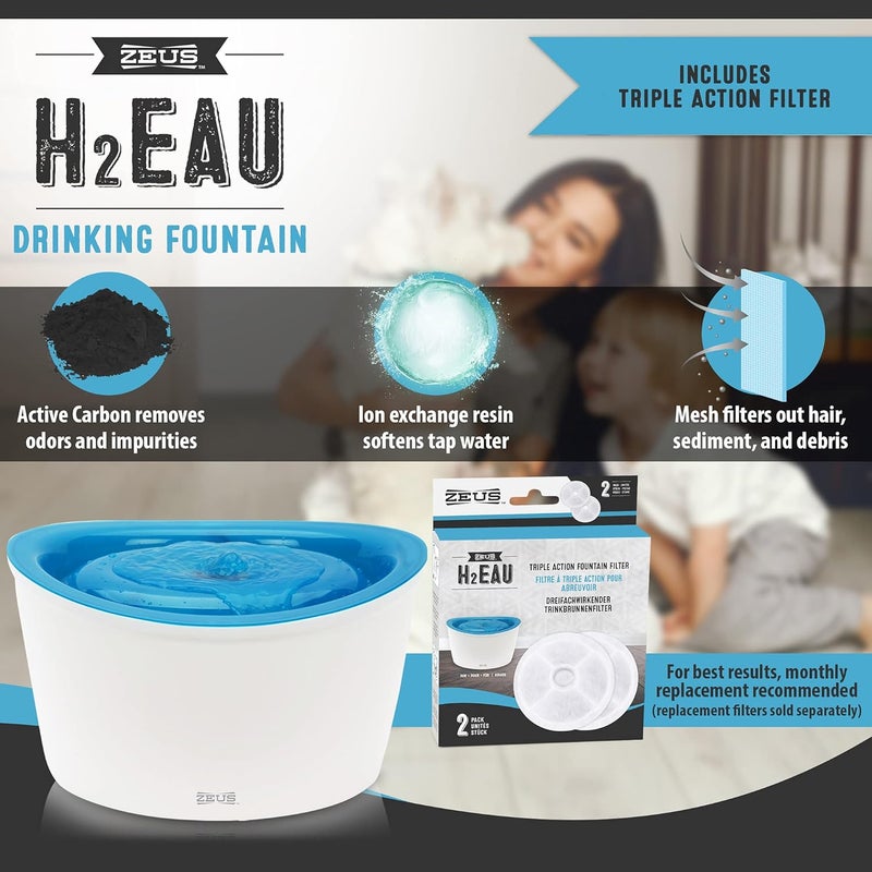 Dogit Zeus H2EAU Elevated Dog Water Drinking Fountain with Triple Action Filtration - Image 5